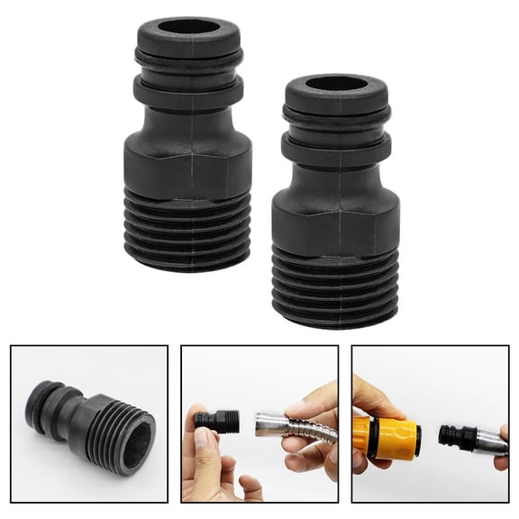 2 pcs Garden Hose Connector 1/2 Inch G1/2 Male Thread Faucet Adapter (ABS) Smile Home