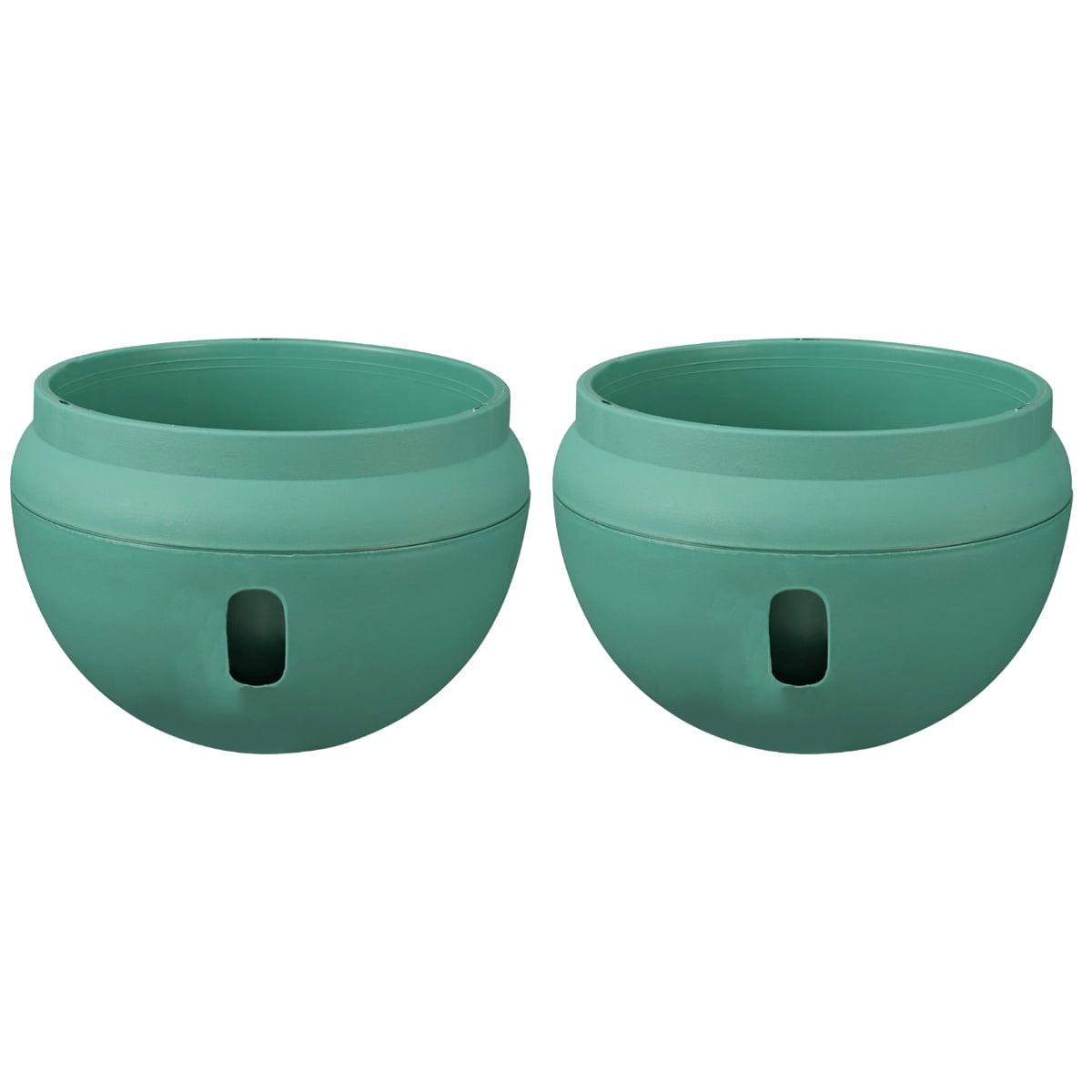 2 pcs Hanging Flowerpot Plastic Planter Decorative Plant Orchid Hanging Pot with Chain - Size S (Green)