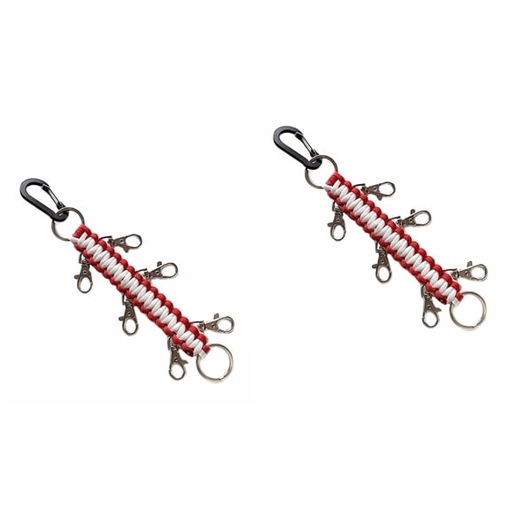 TABLZONE Tablzone Durable Carabiner Keychain for Hanging Use, Red White, 2Pcs