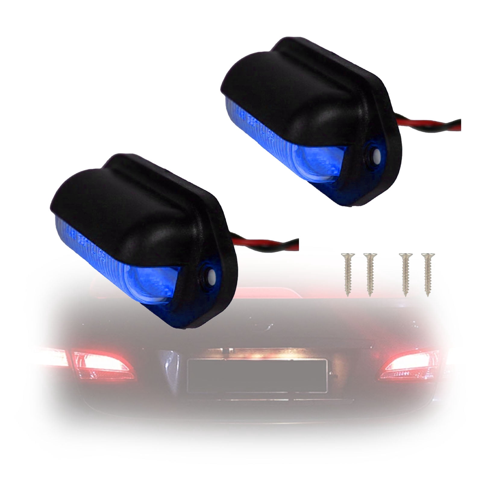 2 pcs LED License Plate Lights Convenience Courtesy LED Light Waterproof 12v 24vDC for Truck Trailer Van Auto RV Boats Step Courtesy Dome Cargo Under Hood Light