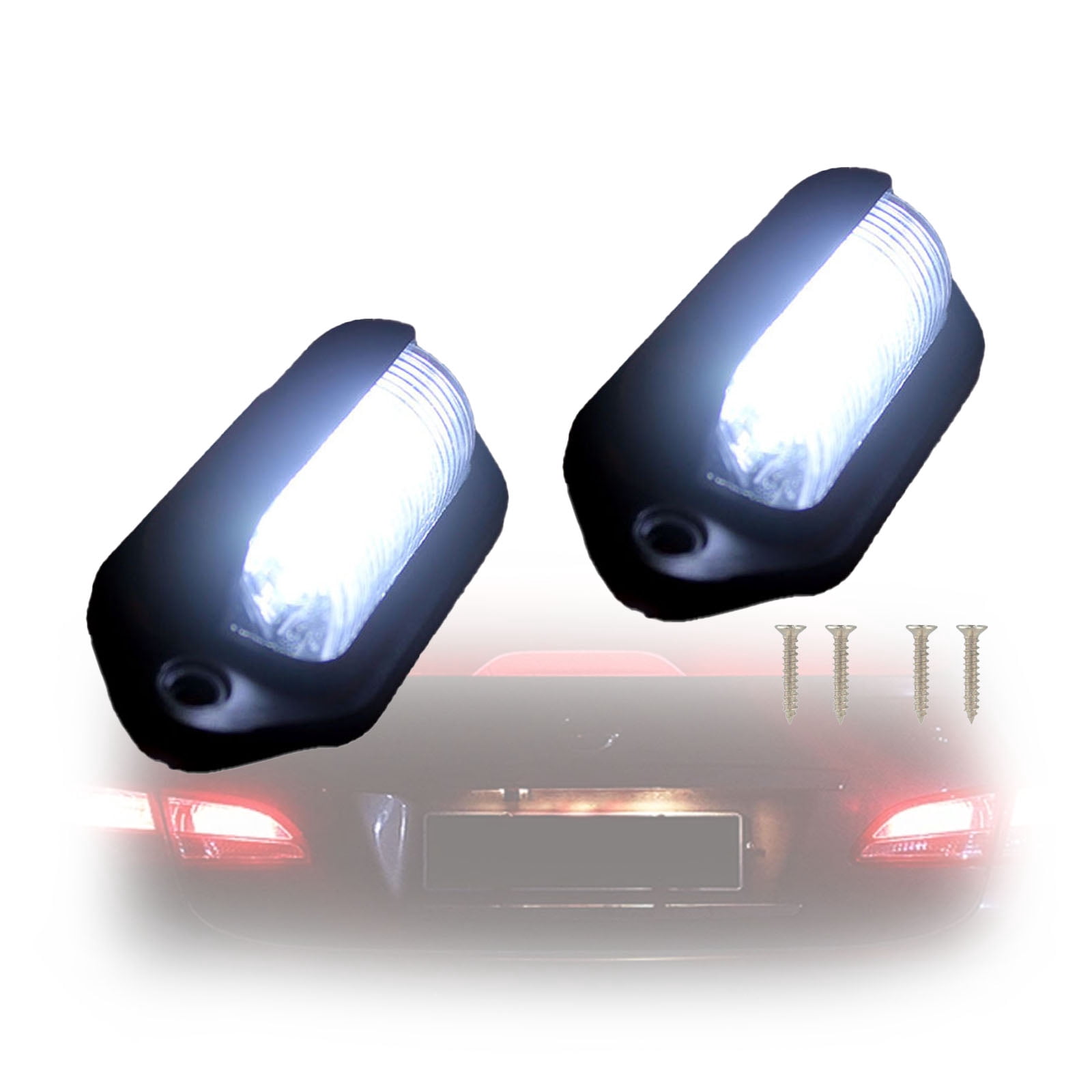 2 pcs LED License Plate Lights Convenience Courtesy LED Light Waterproof 12v 24vDC for Truck Trailer Van Auto RV Boats Step Courtesy Dome Cargo Under Hood Light