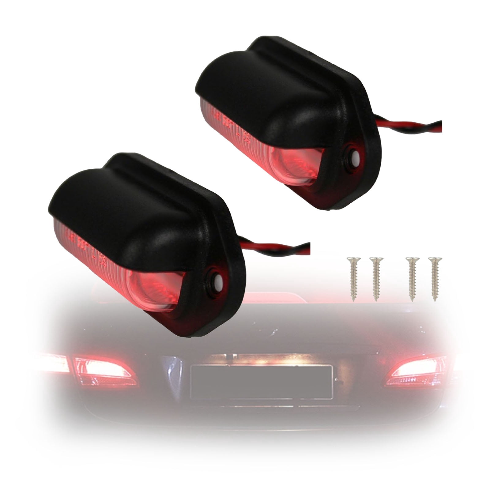2 pcs LED License Plate Lights Convenience Courtesy LED Light Waterproof 12v 24vDC for Truck Trailer Van Auto RV Boats Step Courtesy Dome Cargo Under Hood Light