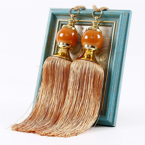 2 pcs Large Tie Backs Jade Ball Tassel Curtain Rope Tieback Single Pair Hold Backs