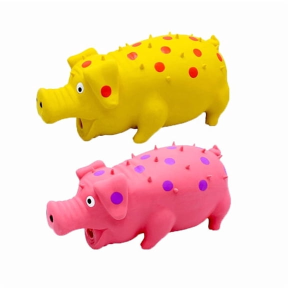 2 pcs Latex Pig Dog Toys That Oinks Dog Squeaky Toy for Small Medium Large Dogs