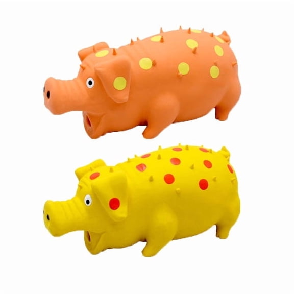 2 pcs Latex Pig Dog Toys That Oinks Dog Squeaky Toy for Small Medium Large Dogs