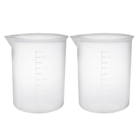 2 pcs Measuring Cup Labs PP Graduated Beakers 250ml