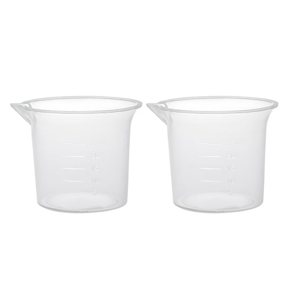 2 pcs Measuring Cup Labs PP Graduated Beakers 25ml