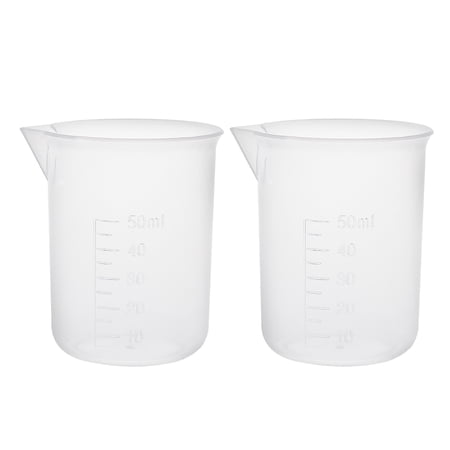 2 pcs Measuring Cup Labs PP Graduated Beakers 50ml