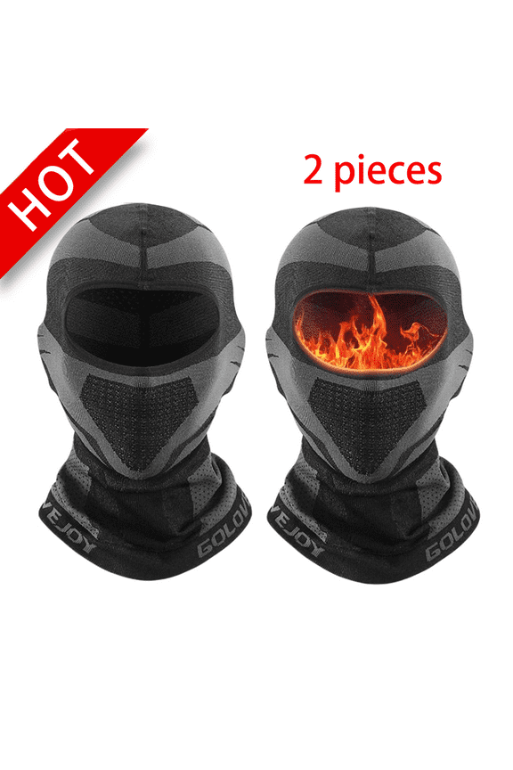 2 pcs Mens Extreme Cold Weather Full Face Mask - Winter Ski Mask Balaclava - Snow Head Gear for Construction, Working, Motorcycle, Snowmobile, Snowboard & Skiing. Fits Under Helmets