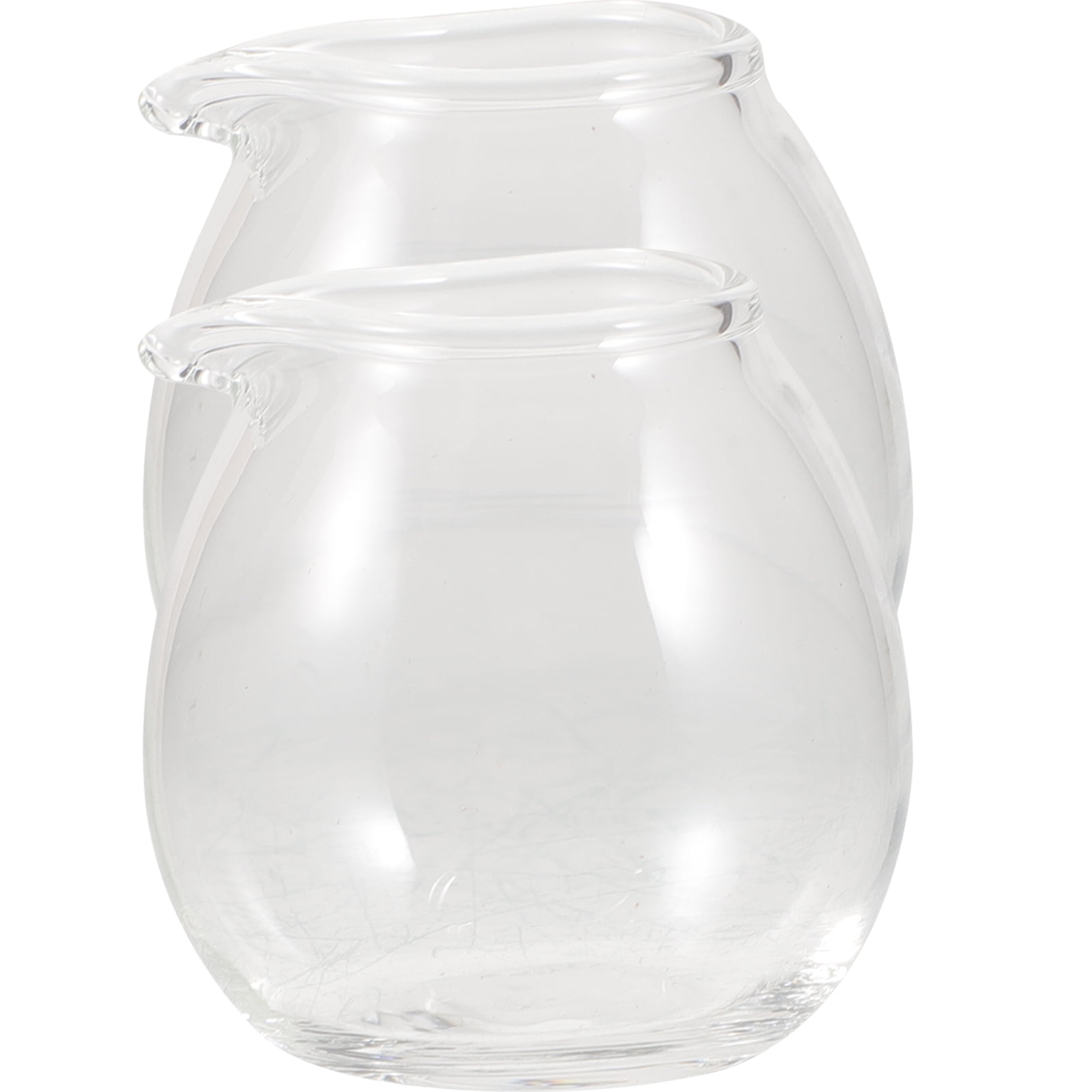 2 pcs Mini Glass Milk Pitcher Clear Glass Milk Pitcher Coffee Glass