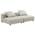 thumbnail image 1 of 2 pcs Modular Sofa, Brown, Fabric, Living Room Lounge Cafe Lobby Hospitality Restaurant, Modern Contemporary, HB37452, 1 of 8