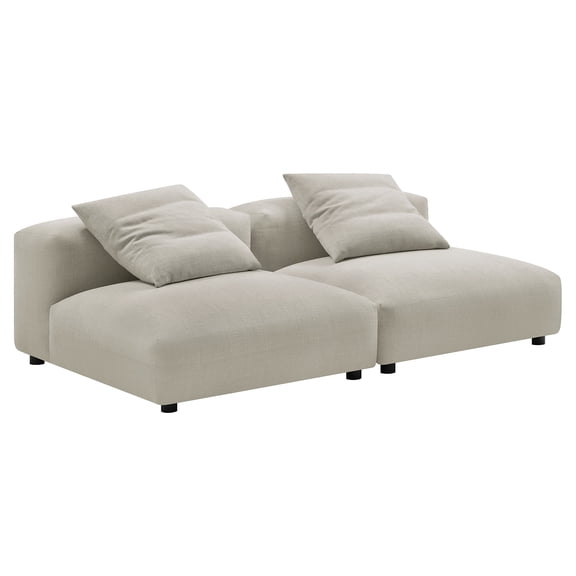 2 pcs Modular Sofa, Brown, Fabric, Living Room Lounge Cafe Lobby Hospitality Restaurant, Modern Contemporary, HB37455