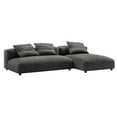 thumbnail image 1 of 2 pcs Modular Sofa Chaise Sectional, Dark Gray, Fabric, Living Room Lounge Cafe Lobby Hospitality Restaurant, Modern Contemporary, HB37424, 1 of 11