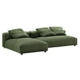 thumbnail image 1 of 2 pcs Modular Sofa Chaise Sectional, Green, Fabric, Living Room Lounge Cafe Lobby Hospitality Restaurant, Modern Contemporary, HB37423, 1 of 11