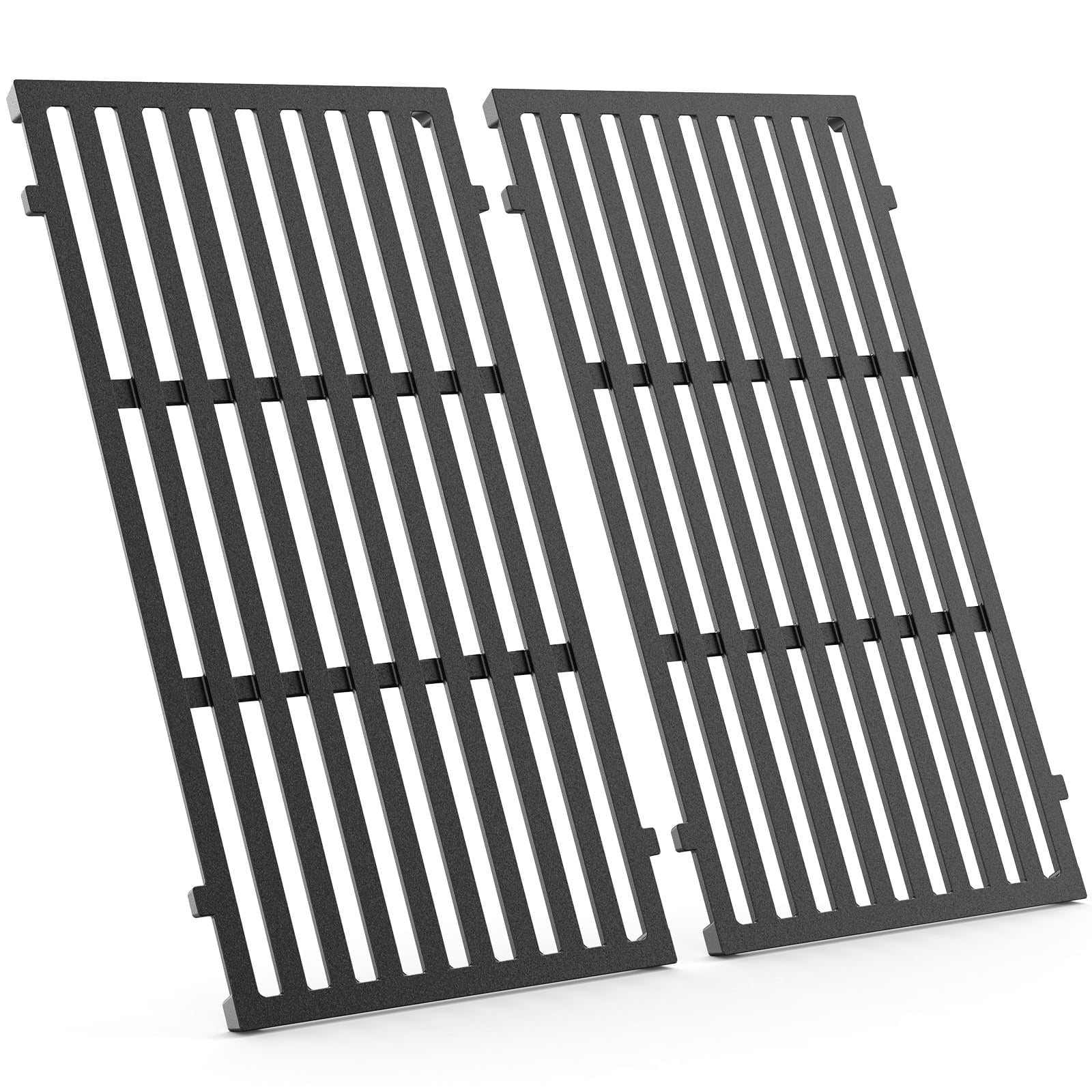 2 Pcs Nonstick 17.5X11-Inch Cast Iron Grill，Grill Grates & Racks,No Rust No Aging, Years of Durability, High Quality