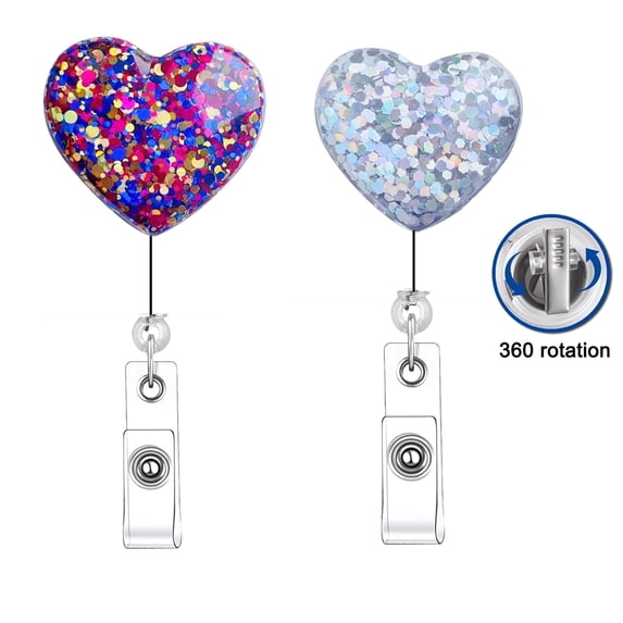 2 pcs Cute Nurse Badge Reel Holder, Funny ID Badge Clip, Badge Reels 360 Degree Retractable, Office Lanyard Accessories, Nursing Student Gifts