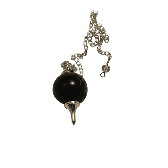 2 pcs Pendulum Crystal, Natural Black Obsidian Crystal Pendulums for Dowsing, Spiritual Pointed Crystals for Witchcraft Supplies, Divination Tools