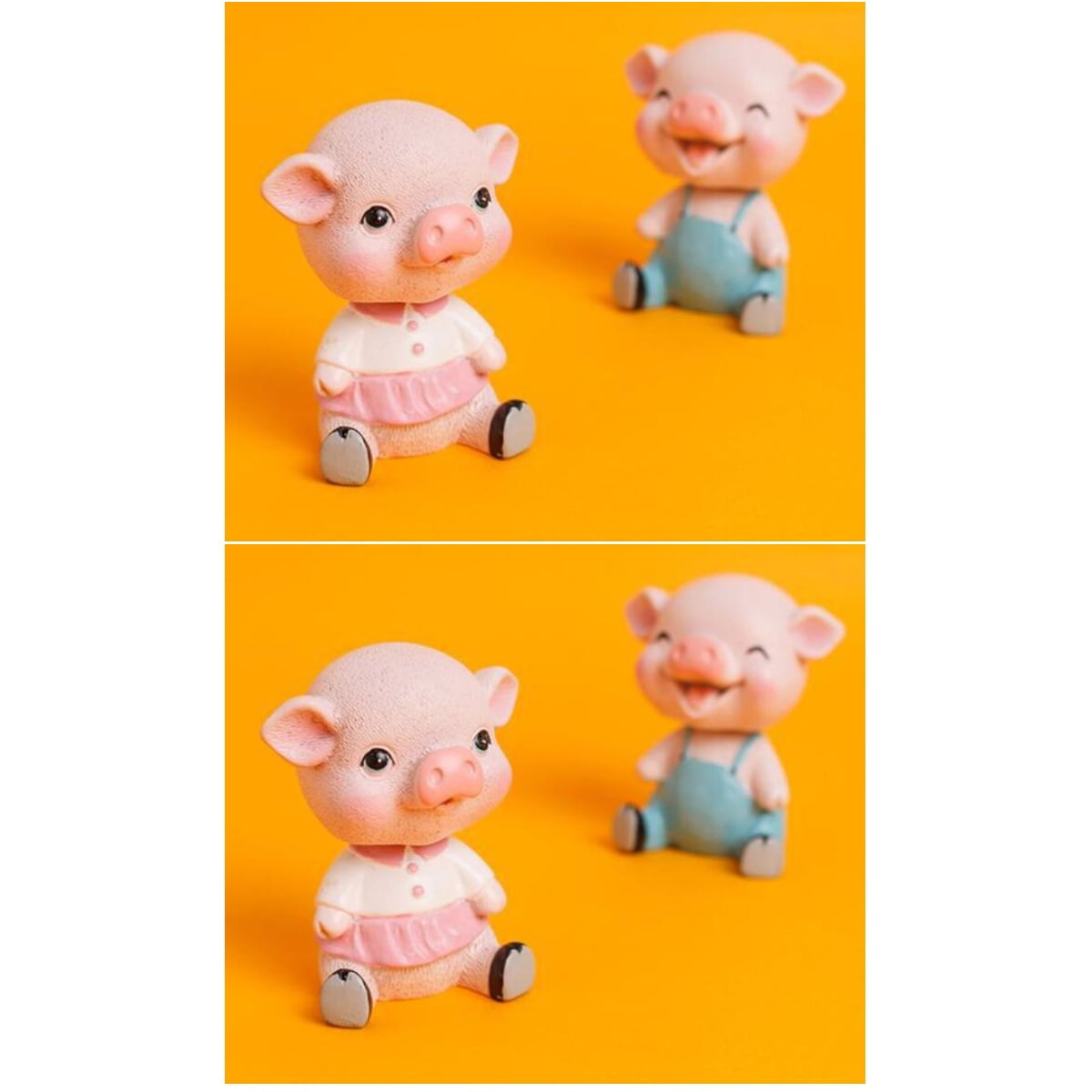 2 pcs Piggy Shaking Head Cartoon Creative Nodding Pig Decor Crafts for ...