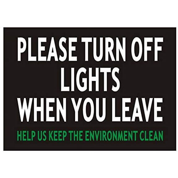 2 pcs -Please Turn Off Light When You Leave Sign (Aluminum, Black, Size 2.5x3.5) (ref-2201)