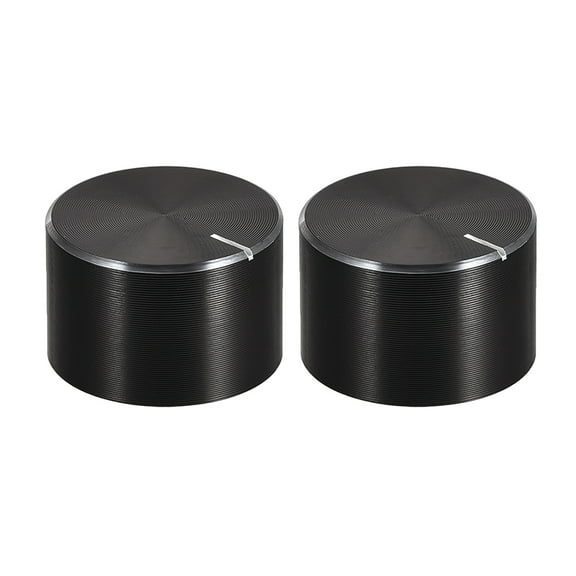2 pcs Potentiometer Knob Knurled Shaft Black Aluminum Smooth Surface Rotary Knob 20mmx13mm Volume Control Knob