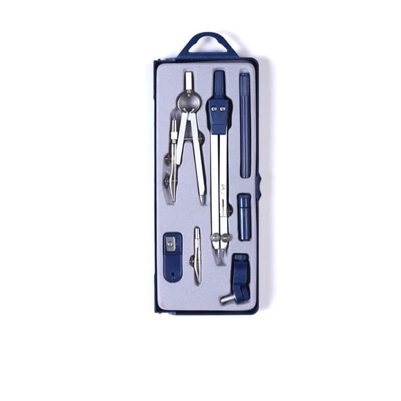 2 pcs Professional Drawing Compass and Ruler Set, Industrial Drafting Geometry Tool Kit, Precision Drafting Instruments for Student Exam and Technical Drawing Use