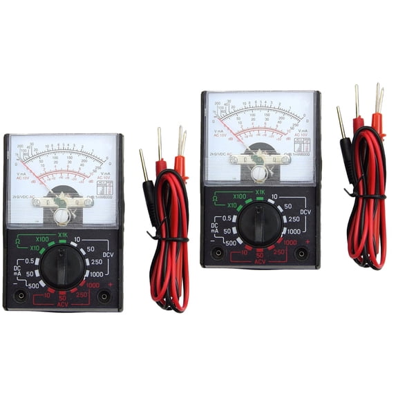 2 pcs  Professional Electrician Use Voltage High Precision Digital Multimeter Multi Tester Meter(Black)