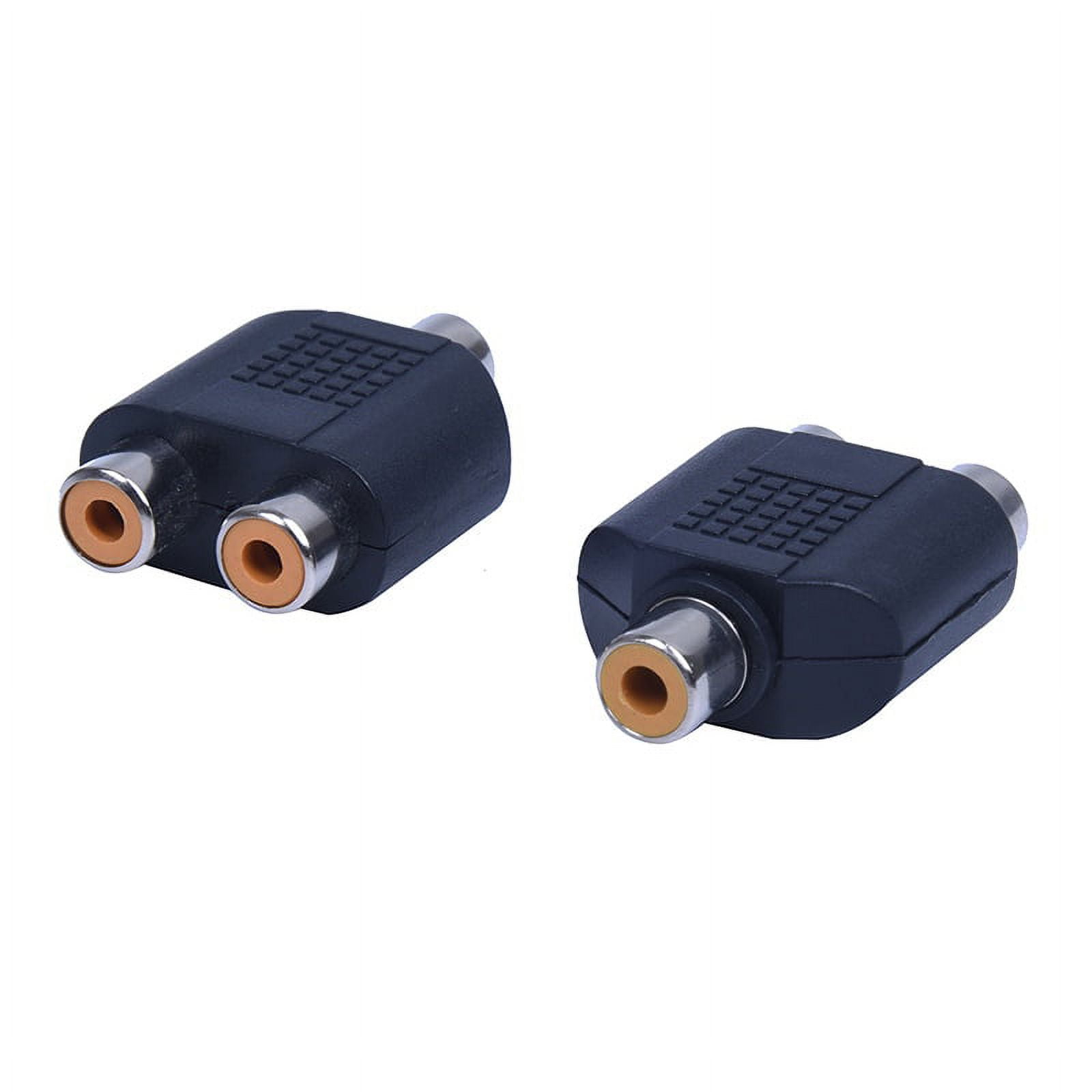 2 pcs RCA AV splitter Y adapter 1 female 2 female, black - Walmart.com