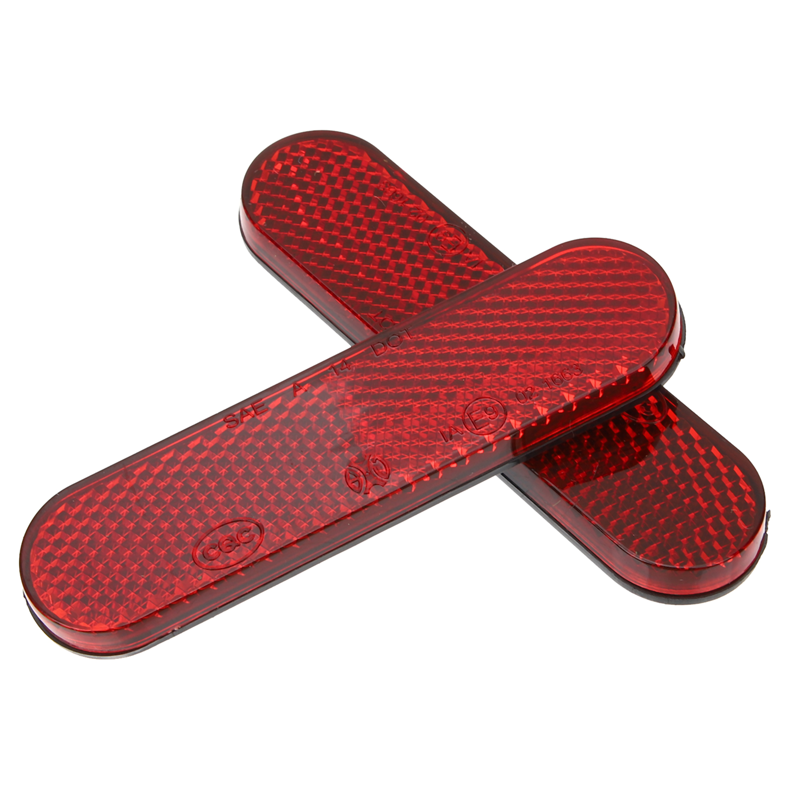 2 pcs Red Reflectors Motorcycle Safety Reflector Adhesive Safety