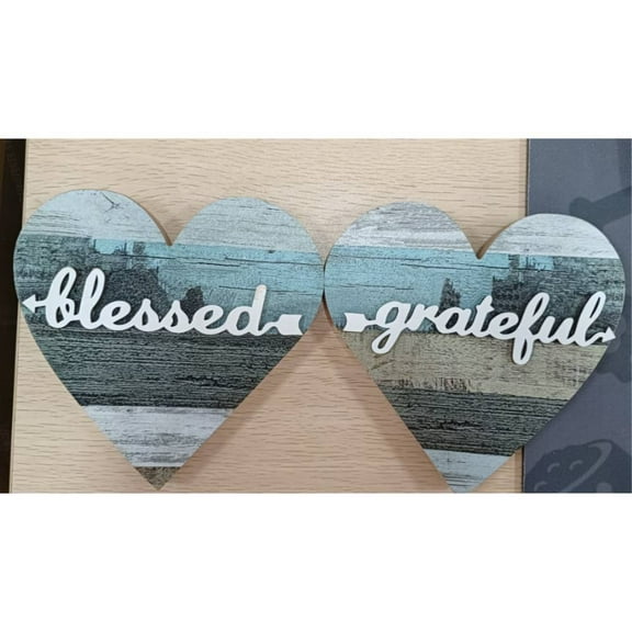 2 pcs Rustic Table Decor, Farmhouse Valentines Day Small Love Wooden Heart Decor