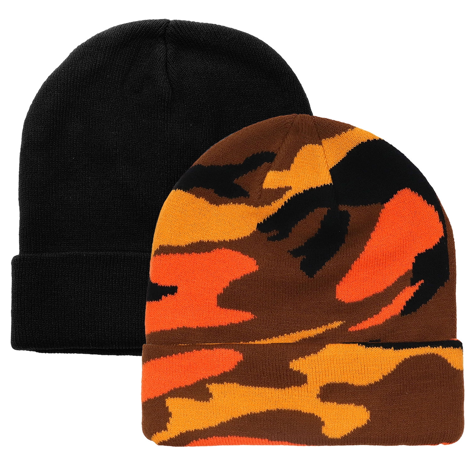 2 pcs Set Men Women Knitted Beanie Hat Ski Skully Cap Plain  display picture 1