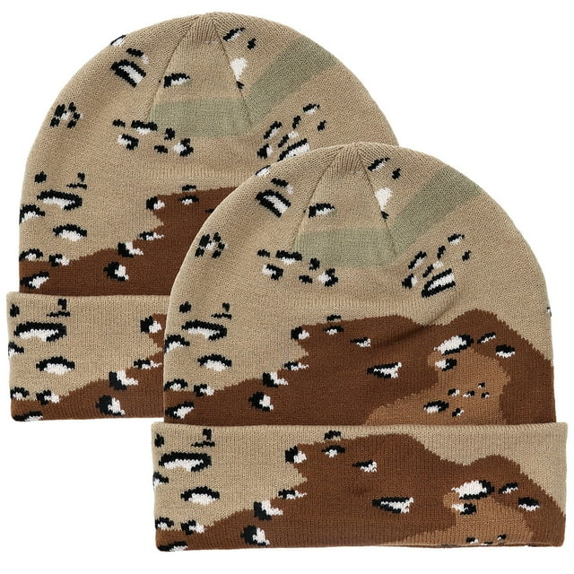 2 pcs Set Men Women Knitted Beanie Hat Ski Skully Cap Plain Solid Color