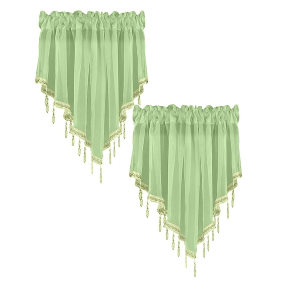 2 pcs Solid Color Finished Curtain Curtain Drapery 51x24 Bedroom Home Decor Triangle Curtain Curtain Screen Kitchen Short Curtain