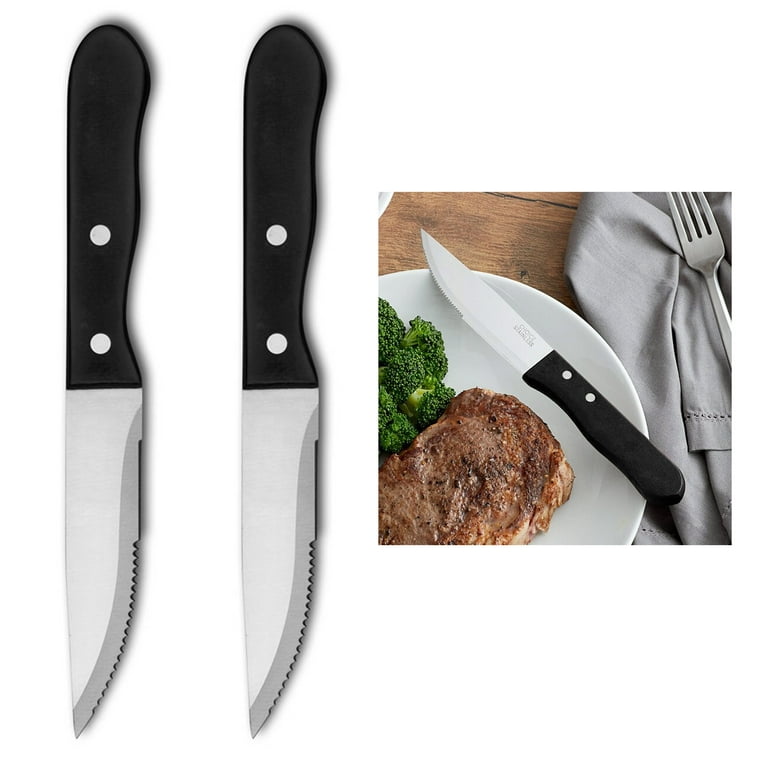 2 pcs Stainless Steel Steak Knives Large Kitchen Knife Plastic