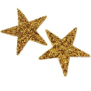 Set Of 3 Yellow Colour Star Iron On Sew On Full Embroidered Patch Appliqu&eacute;s Badge