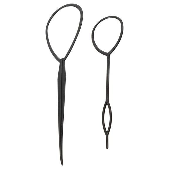 2 pcs Topsy Tail Hair Styler Style Twister Snare Loop Black