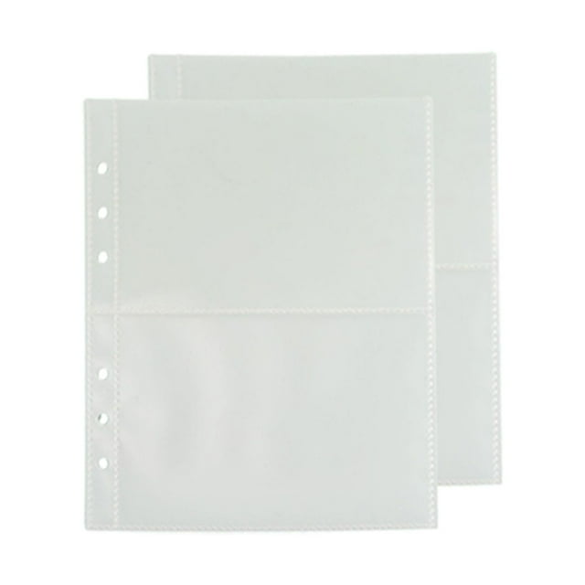2 pcs Transparent Booklet album plastic binder sleeves pocket photo page Notebook Binder Pockets