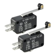 2 pcs V-156-1C25 Black SPDT NO NC Hinge Roller Lever Micro Limit Switches