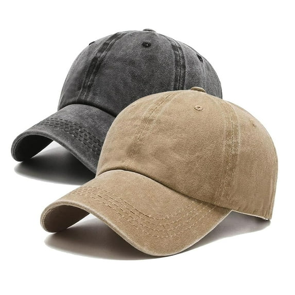 2 pcs Vintage Washed Distressed Baseball Cap Golf Dad Hat for Men Women