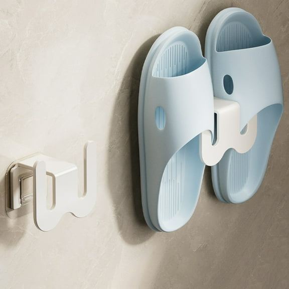 2 pcs Wall Mount Shoe Rack Hanging Door Hook Organizer for Entryway Bathroom Closet Space Saving Non Marking Adhesive Storage Solution for Shoes