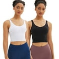 thumbnail image 1 of 2-Pack Sports Bras for Women, Fitness Running Singlet Tops Tank Solid Yoga Gym Vests Padded Sports Bra with Removable Pads, 1 of 8