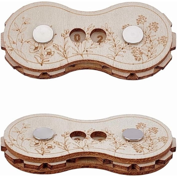 2 pcs Wooden Knitting Counters Knitting Row Counter Crochet Row Counter Wooden Knitting Stitching for Recording The Number of Weaving Rows 1.47x3.42x0.43inch