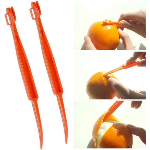 2 pcs orange peeler tool Citrus Peeler in Bright Orange Color - Replaces Tupperware Peeler Bright Orange