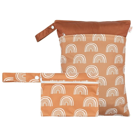 2 pcs/set Wet Dry Bags for Baby Cloth Diapers - Reusable, Washable for Stroller, Diapers, Travel Bags, Gym Bag