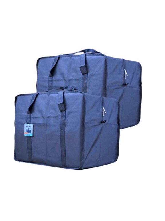 2 pcs travel bag, Square Cargo Travel Duffle Bag Bolsa Maleta de Lona Cap Luggage Tote (2, BLUE, 70 lb)