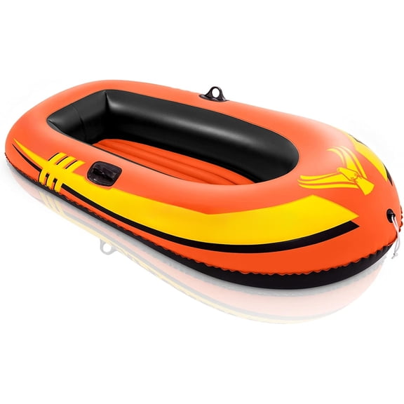 2-person Inflatable Portable Boat Raft, Heavy Duty Vinyl Water Float Boat with Built-in Oar Locks, Lightweight Inflatable Water Craft for Lake, River Outdoor Water Recreation