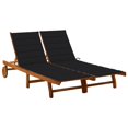 2person sun lounger with cushions made of solid acacia wood