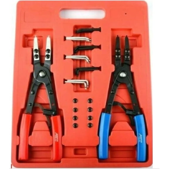 2 piece. 10" h d Ratchet Type Circlip Remover Installer Snap Ring Pliers Set,Jikkolumlukka