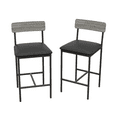 thumbnail image 1 of 2 piece 25.5" Bar Stools with Back & Footrest, Upholstered Counter Height Chairs for Kitchen Island, Easy Assembly，Gray, 1 of 3