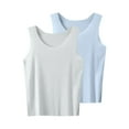 thumbnail image 1 of 2-piece Boys Girls Summer Ice Silk Tank Tops Solid Color Seamless Sleeveless Vest Thin Undershirt for 2-15 Years, 1 of 4