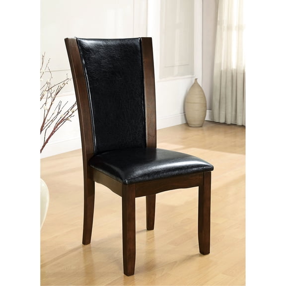 2-piece Brown Leatherette Side Chairs for Dining Room / Complete Your Dining Setup